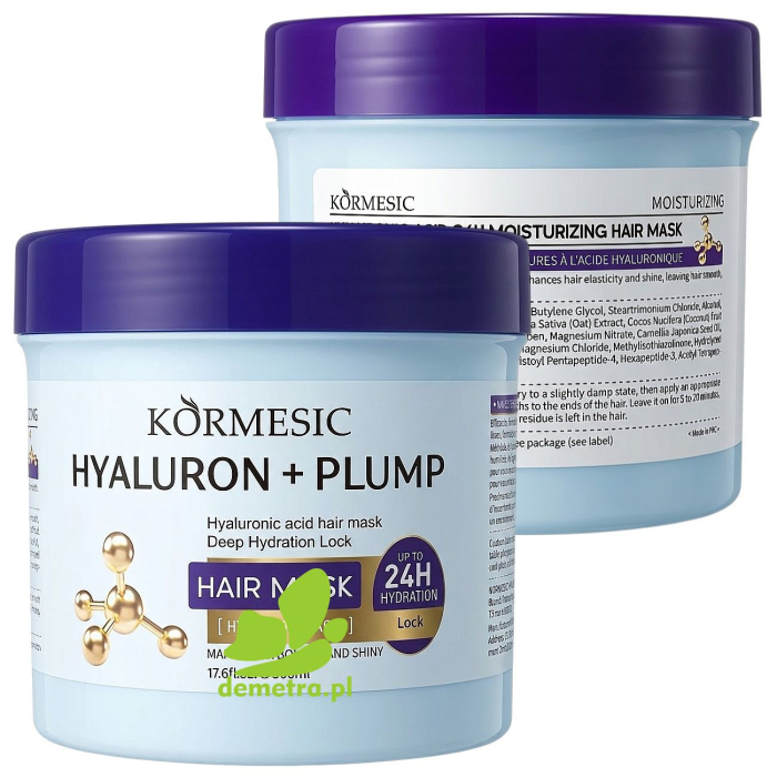 KORMESIC Hyaluronic + Plump Nawilżająca Maska do Włosów z Kwasem Hialuronowym 500ml
