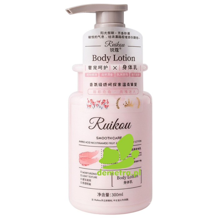 Jedwabisty balsam do ciała z kwasem hialuronowym i niacynamidem Ruikou Smooth Care 300ml