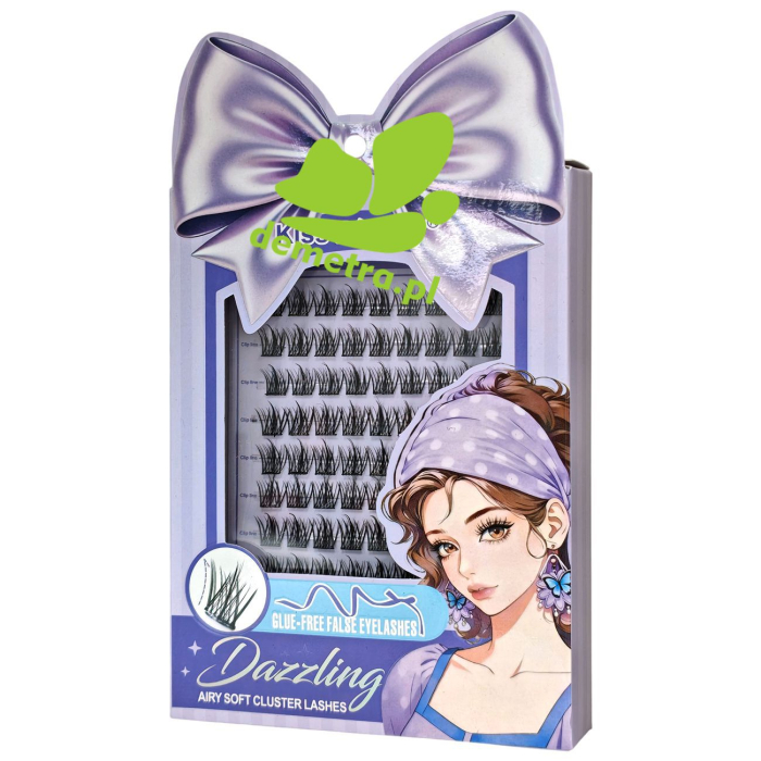 Sztuczne rzęsy w kępkach bez kleju Kiss Beauty Dazzling 120 kępek