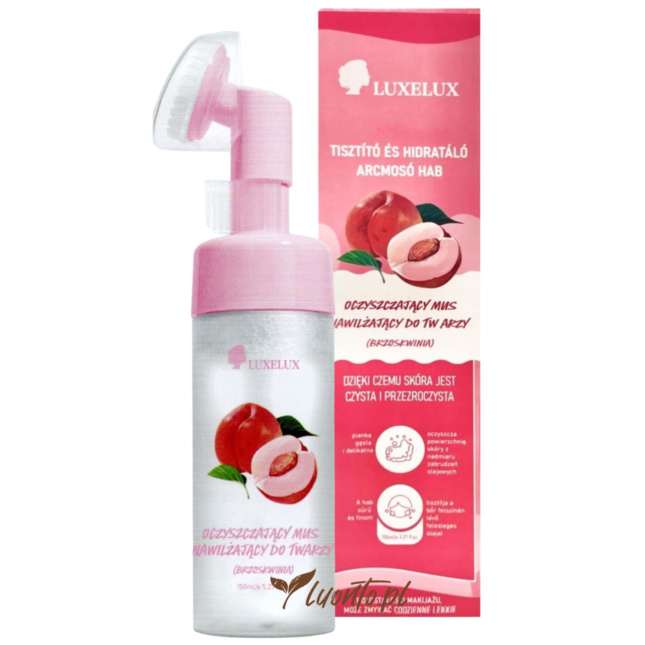 Pianka do twarzy 150 ml Luxelux oczyszczająca, brzoskwinia