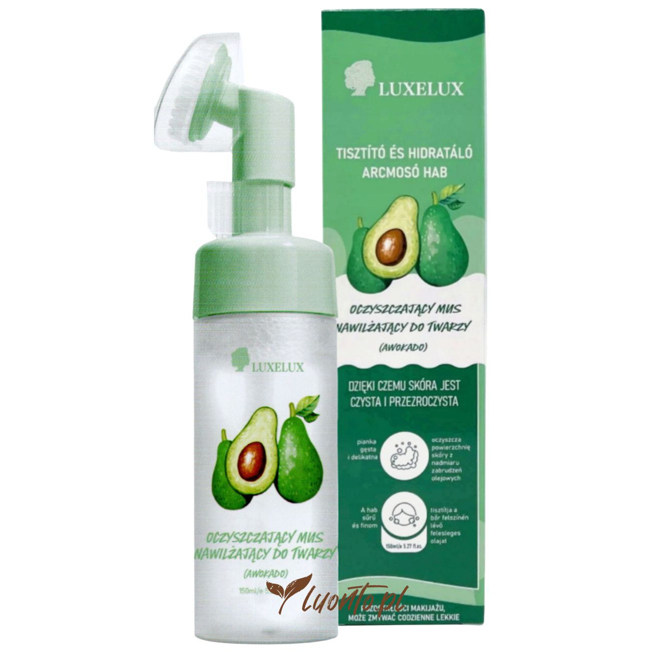 Pianka do twarzy 150 ml Luxelux oczyszczająca, avocado