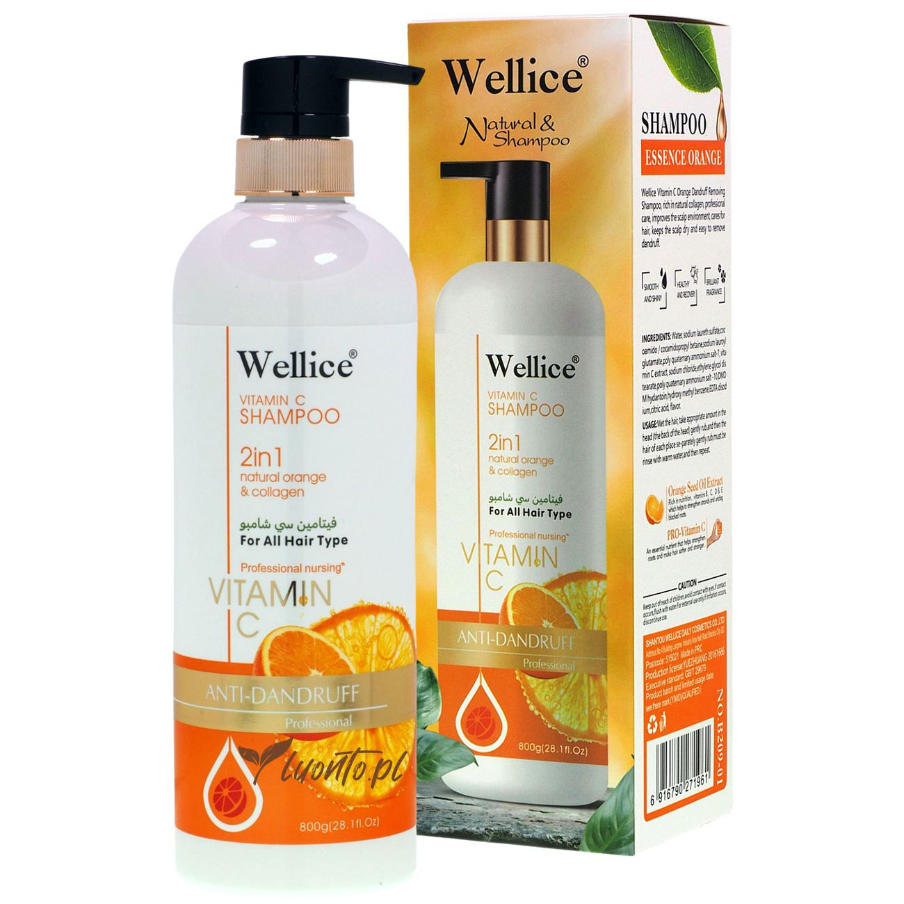 Szampon do włosów 800 g Wellice witamina C
