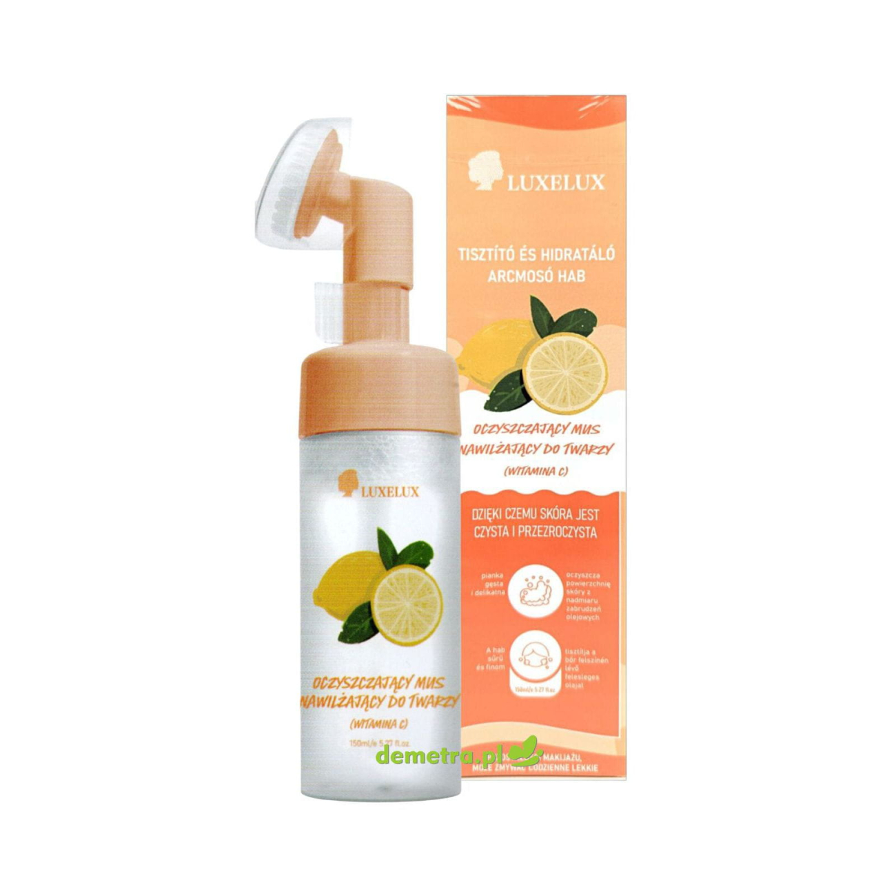 Pianka do twarzy 150 ml Luxelux oczyszczająca, witamina C