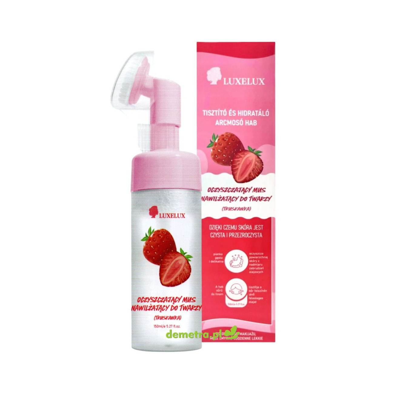 Pianka do twarzy 150 ml Luxelux oczyszczająca, truskawka