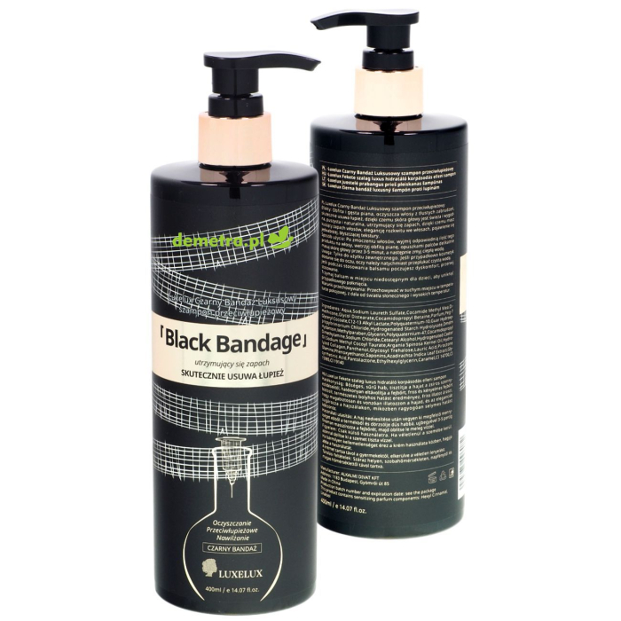 Szampon do włosów przeciwłupieżowy 400 ml Luxelux Czarny Bandaż