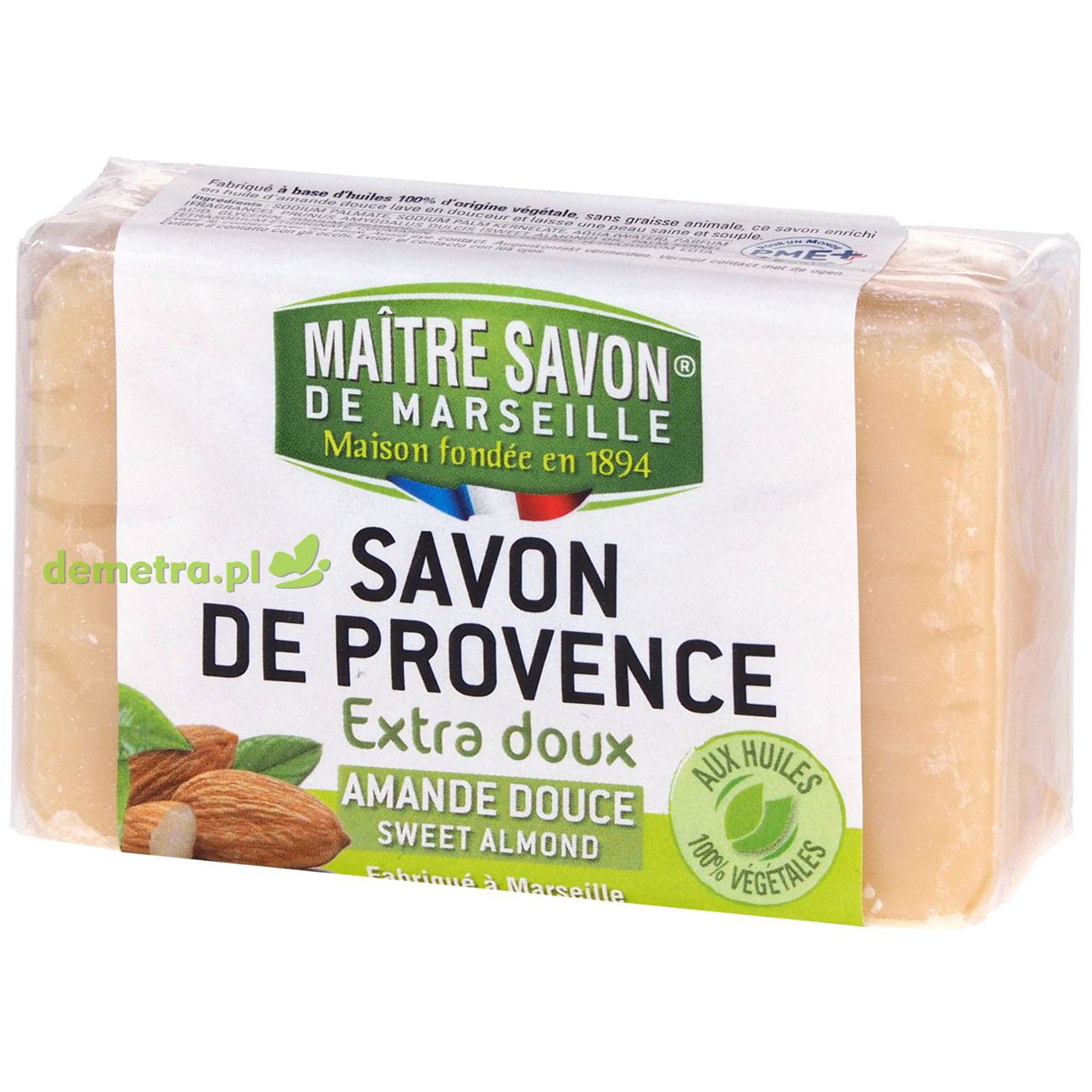 Mydło marsylskie 100g Maitre Savon - słodki migdał