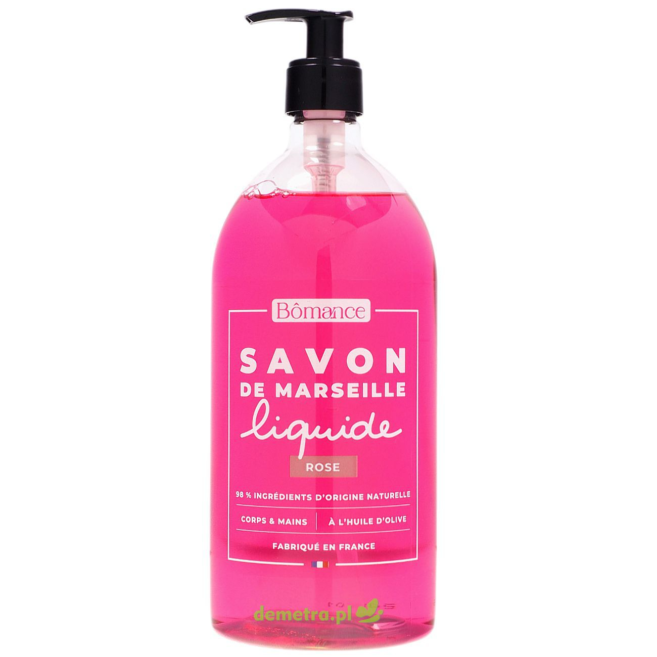 Mydło marsylskie w płynie 1000 ml Bomance róża