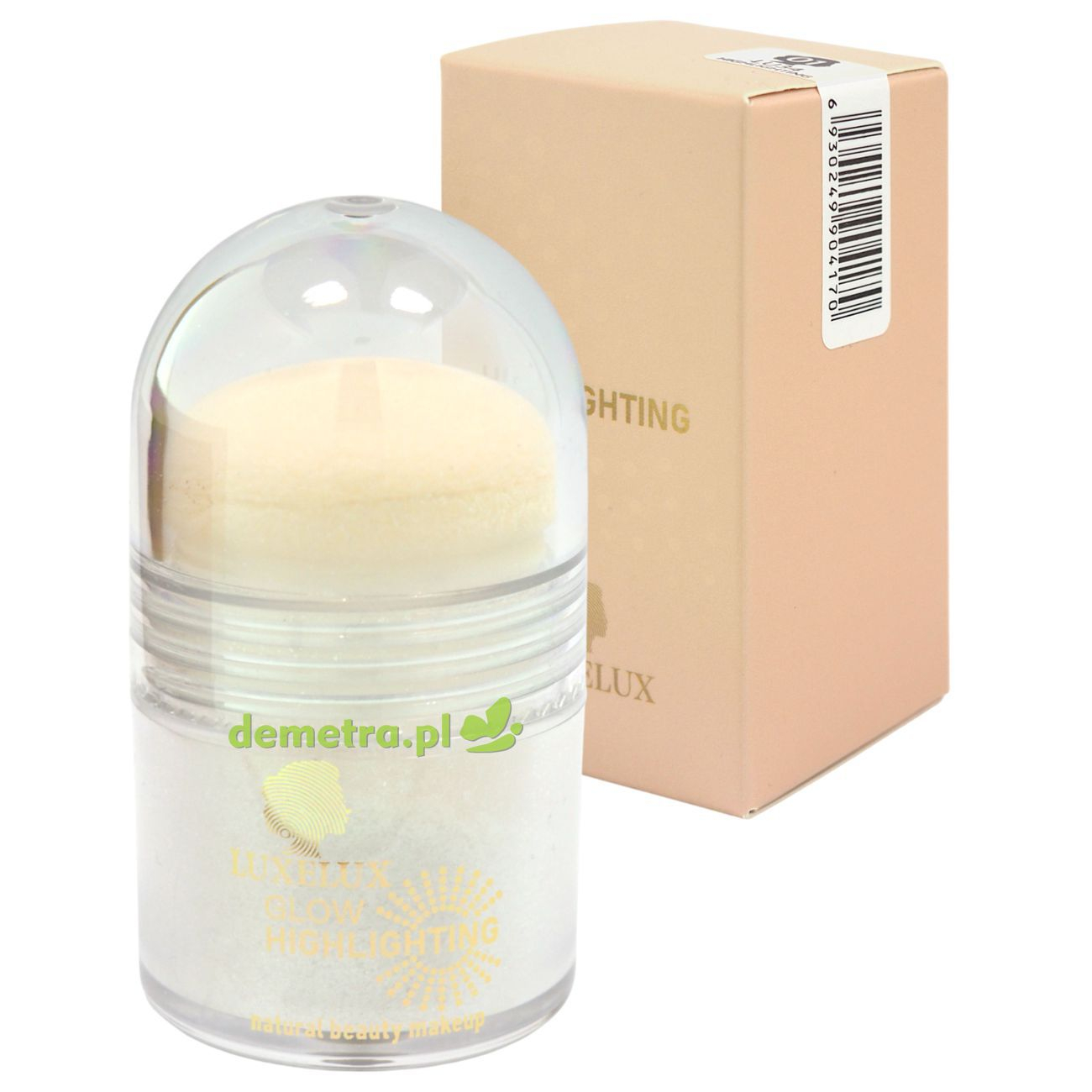 Rozświetlacz w pudrze z gąbką 4,2g Luxelux 01