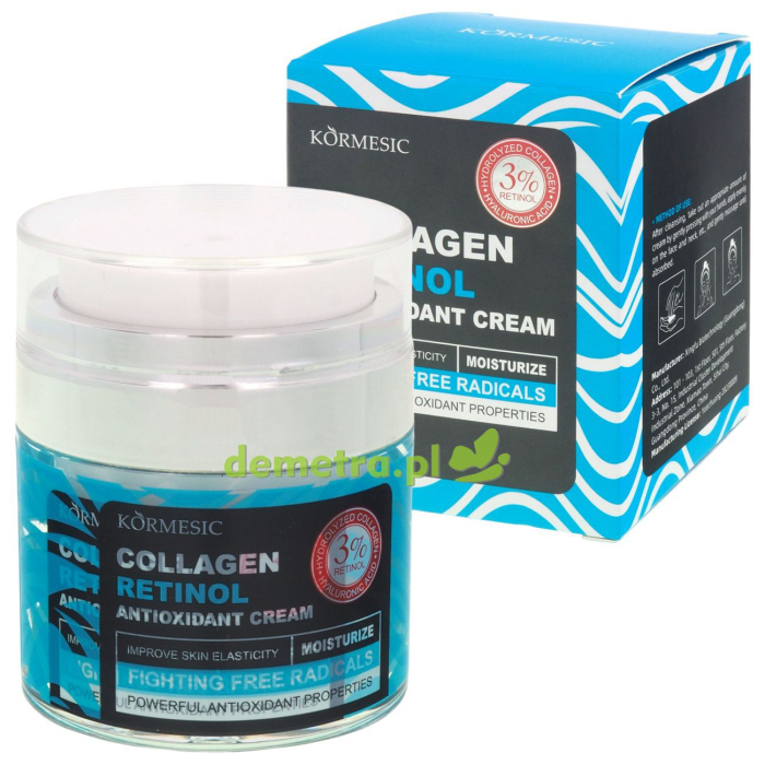 Krem przeciwzmarszczkowy do twarzy 50 g Kormesic Retinol, Kolagen, Kwas Hialuronowy