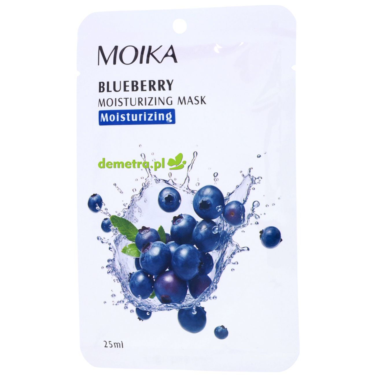 Maska do twarzy w płacie nawilżająca 25 ml Moika borówka