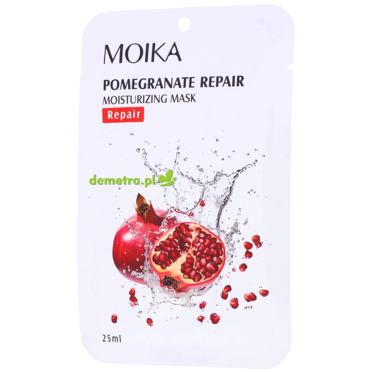 Maska do twarzy w płacie nawilżająca, regenerująca 25 ml Moika granat