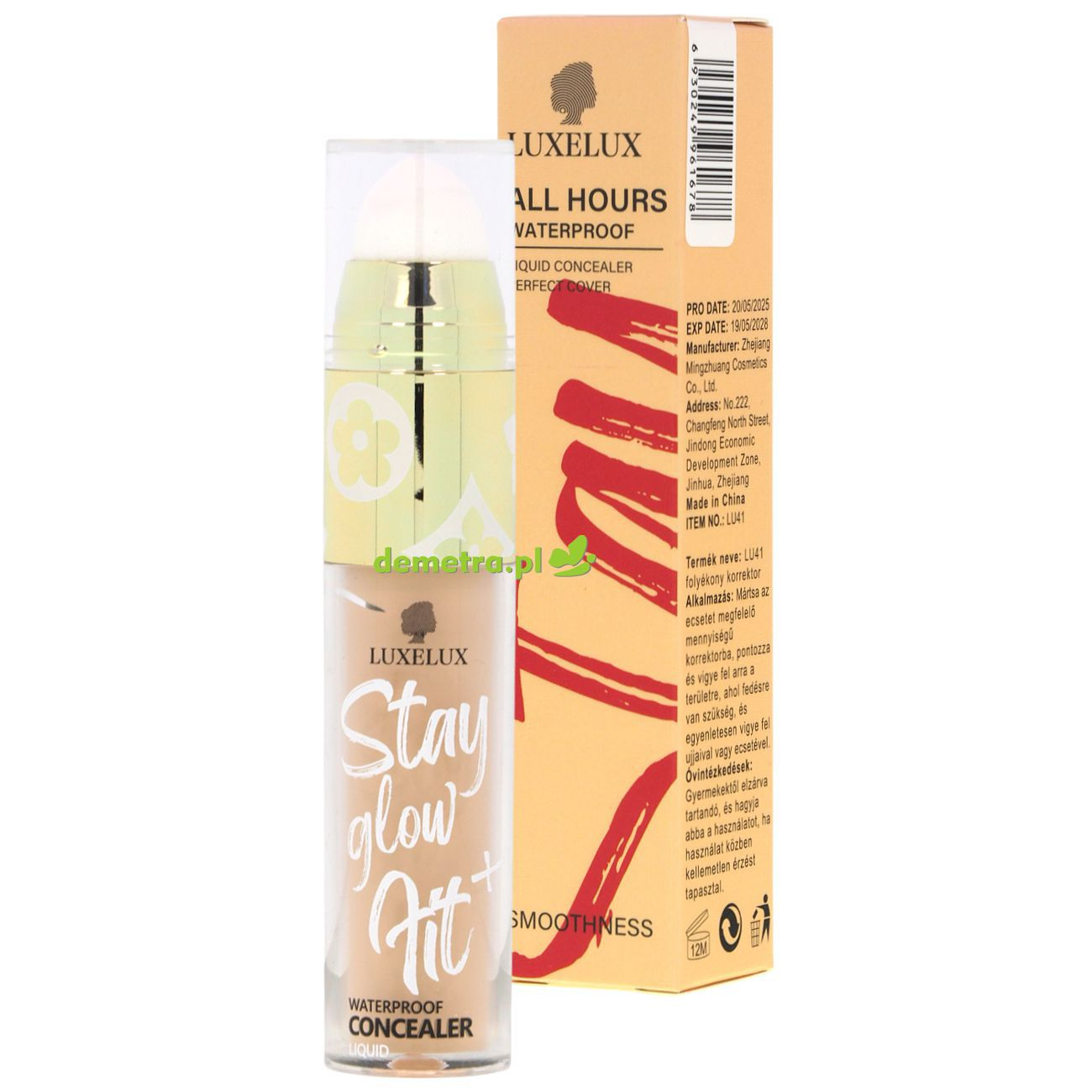 Korektor maskujący 2w1 do twarzy z blenderem 8 ml Luxelux wodoodporny 03