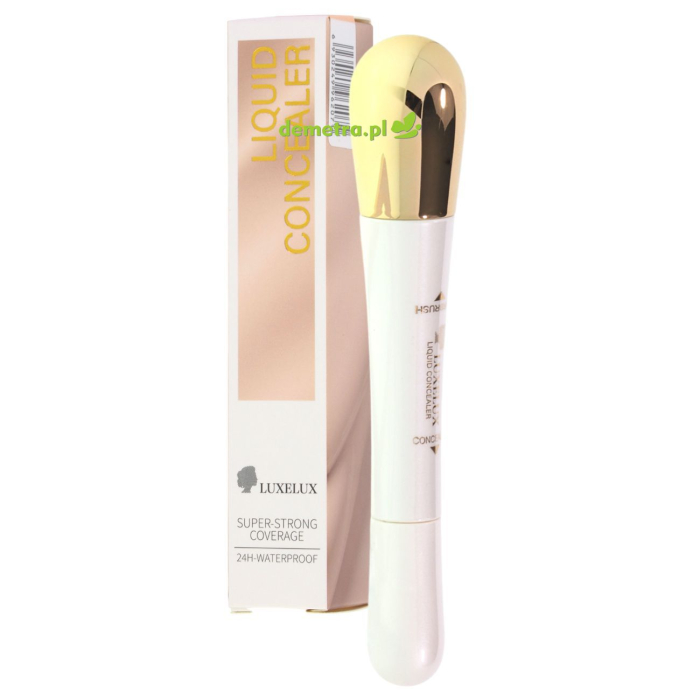 Korektor maskujący 2w1 do twarzy z pędzelkiem 7,5 ml Luxelux wodoodporny 02