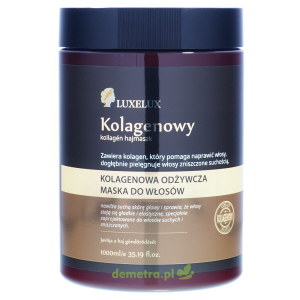Maska do włosów 1000 ml Luxelux odżywcza, perfumowana z kolagenem