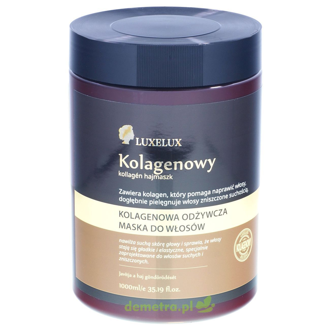 Maska do włosów 1000 ml Luxelux odżywcza, perfumowana z kolagenem