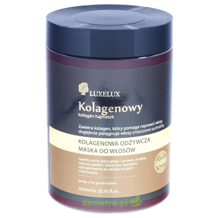 Maska do włosów 1000 ml Luxelux odżywcza, perfumowana z kolagenem