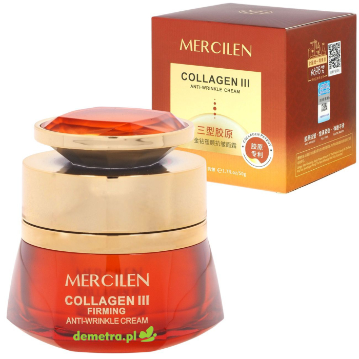 Krem przeciwstarzeniowy z kolagenem typu III 50 g Mercilen