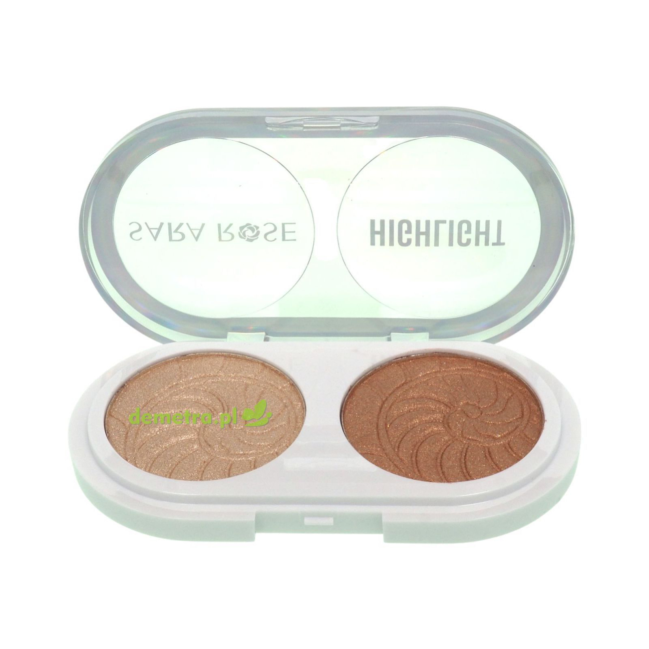 Rozświetlacz Sara Rose dwa kolory dwa ciemne odcienie złota