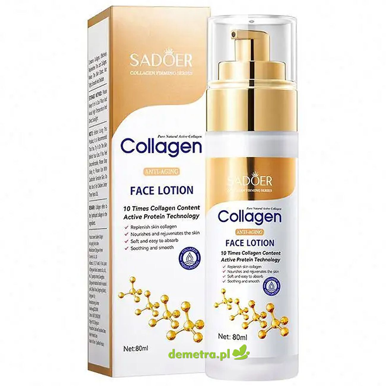 Emulsja przeciwstarzeniowa do twarzy 80 ml Sadoer Collagen