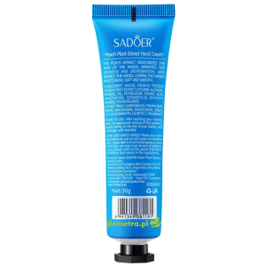Krem do rąk 30 g Sadoer brzoskwinia