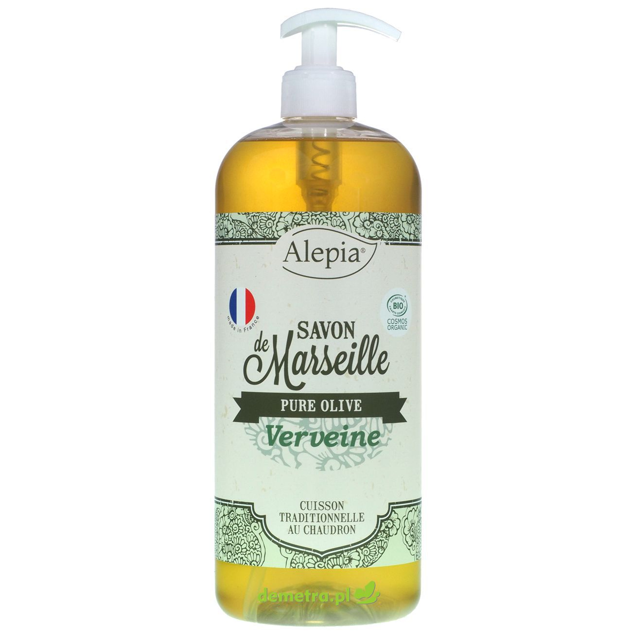 Mydło marsylskie w płynie Alepia 1000 ml werbena - pompka