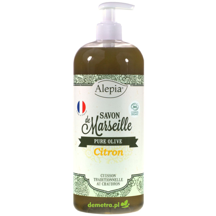 Mydło marsylskie w płynie Alepia 1000 ml cytryna - pompka