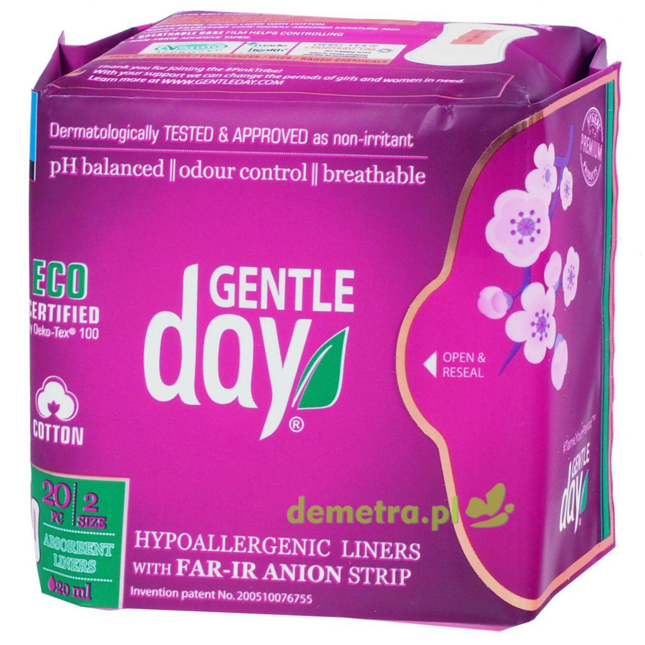 Wkładki Gentle Day 20 szt. 180mm pochłaniające wilgoć