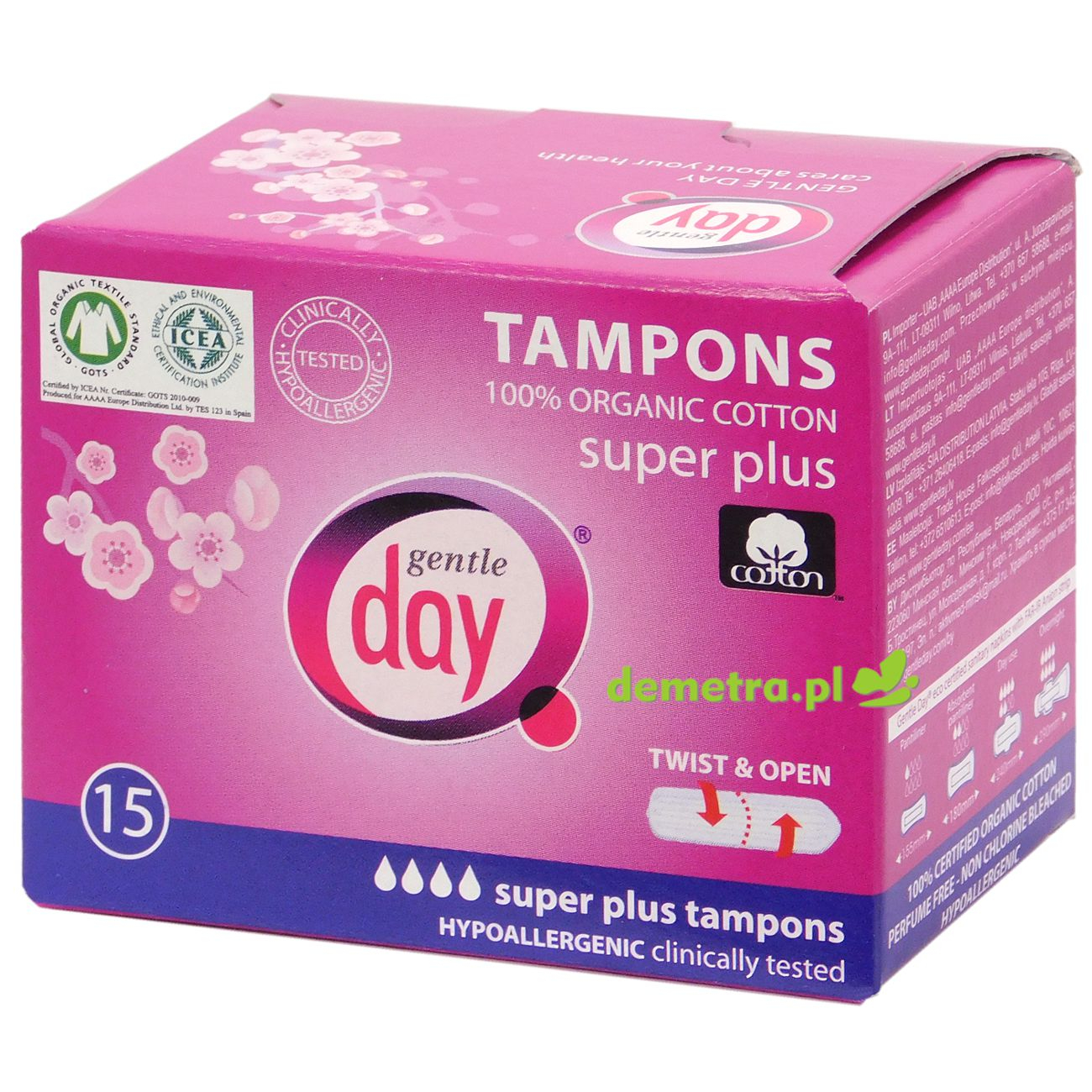 Tampony Gentle Day Super Plus, 15 szt.