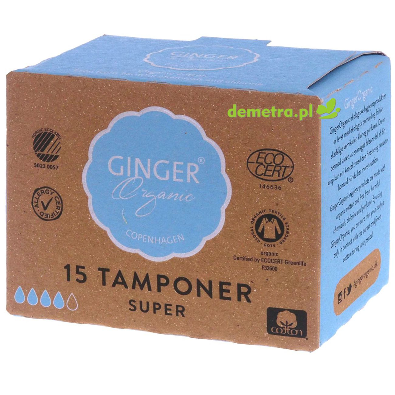 Tampony Ginger Organic super 15 szt.