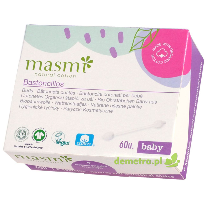 Patyczki higieniczne dla dzieci Masmi Cotton 60 szt