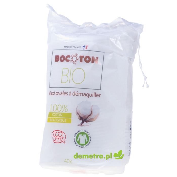 Płatki kosmetyczne owalne organiczne 40szt. Bocoton