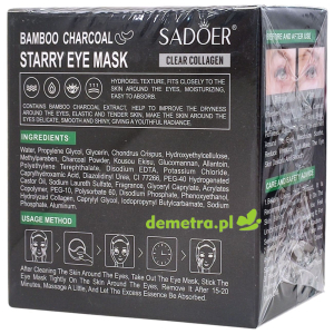 Płatki hydrożelowe pod oczy 60 szt. Sadoer węgiel z bambusa