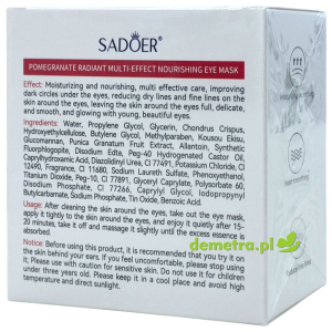 Płatki hydrożelowe pod oczy 60 szt. Sadoer granat