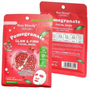 Maska do twarzy w płacie 30 g Kiss Beauty granat