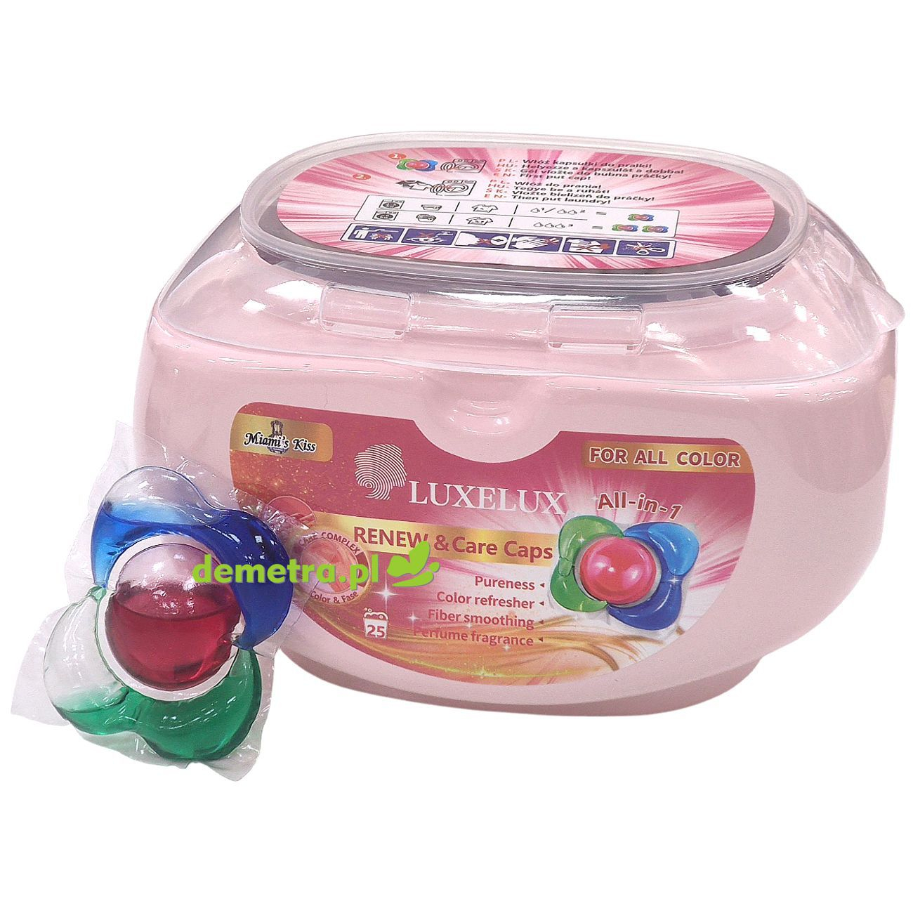 Perfumowane kapsułki do prania 5w1 Luxelux Miami's Kiss 25 szt.