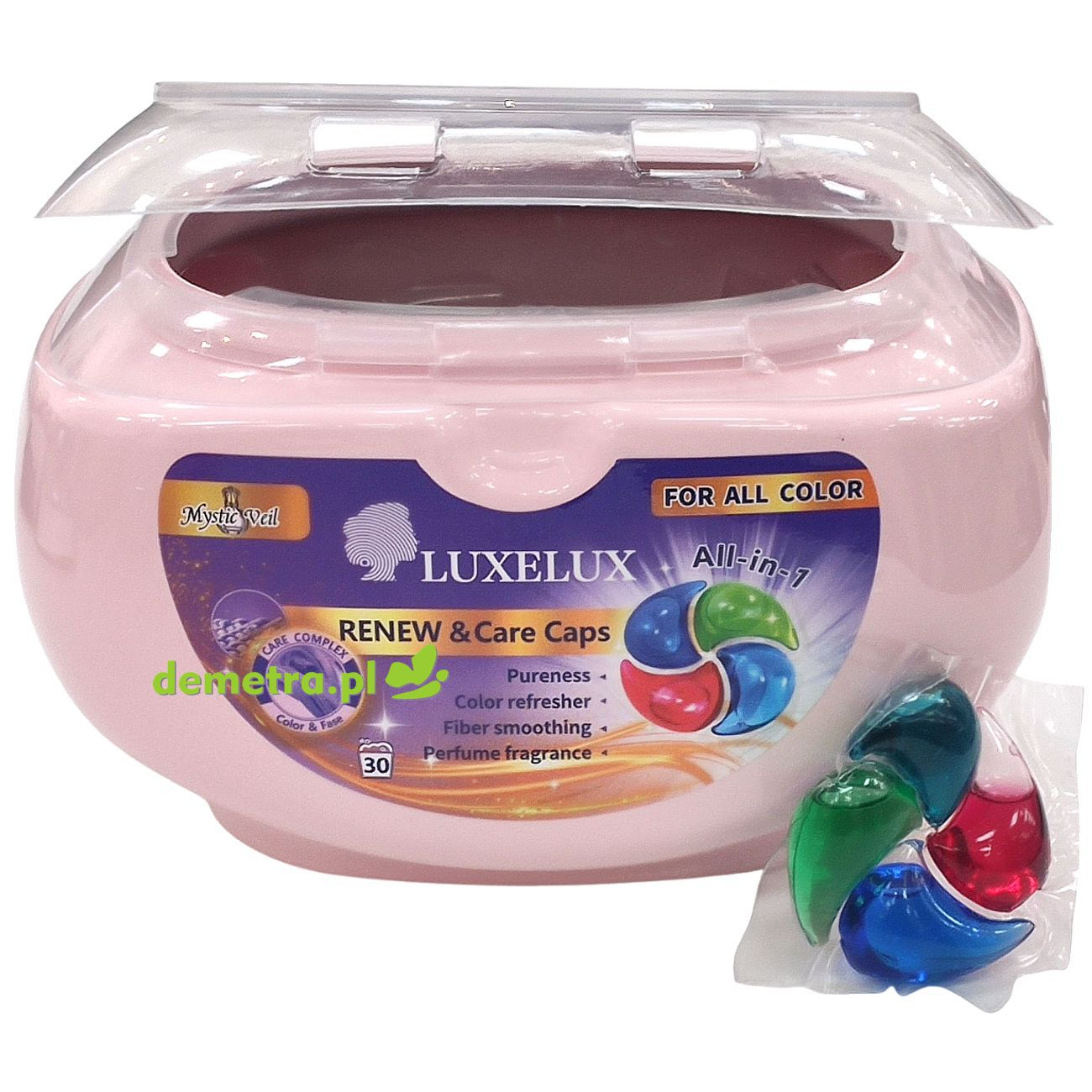 Perfumowane kapsułki do prania 5w1 Luxelux Mystic Veil 30 szt. pudełko