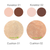 Korektor, podkład BB Cushion i puder 3w1 Luxelux 02