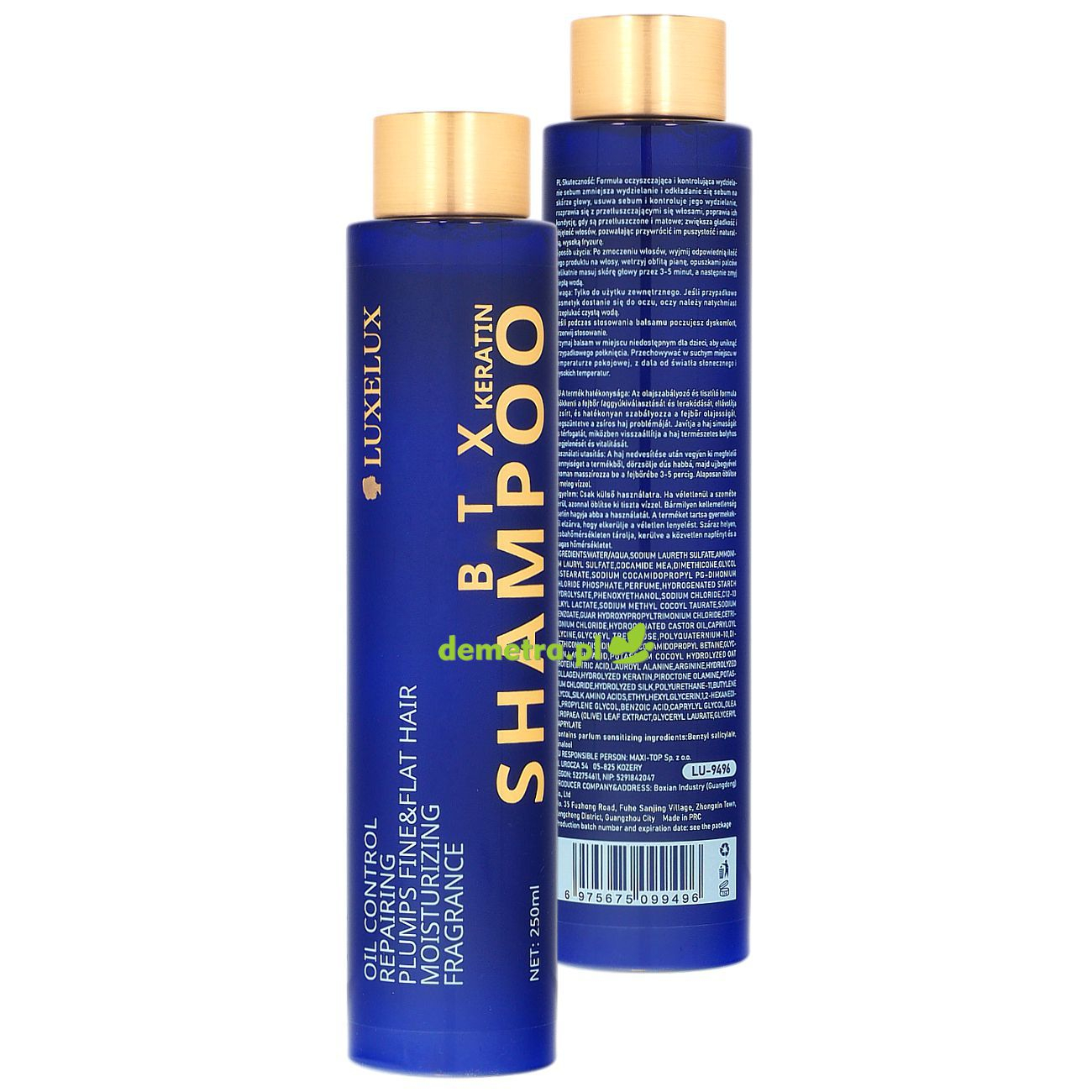 Szampon do włosów zniszczonych 250 ml Luxelux keratyna