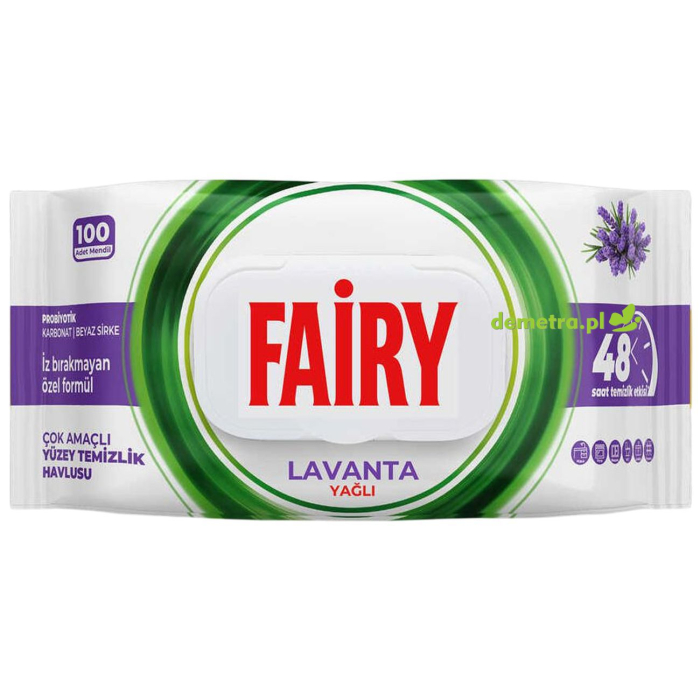 Chusteczki nawilżane do sprzątania 100 szt. Fairy lawenda