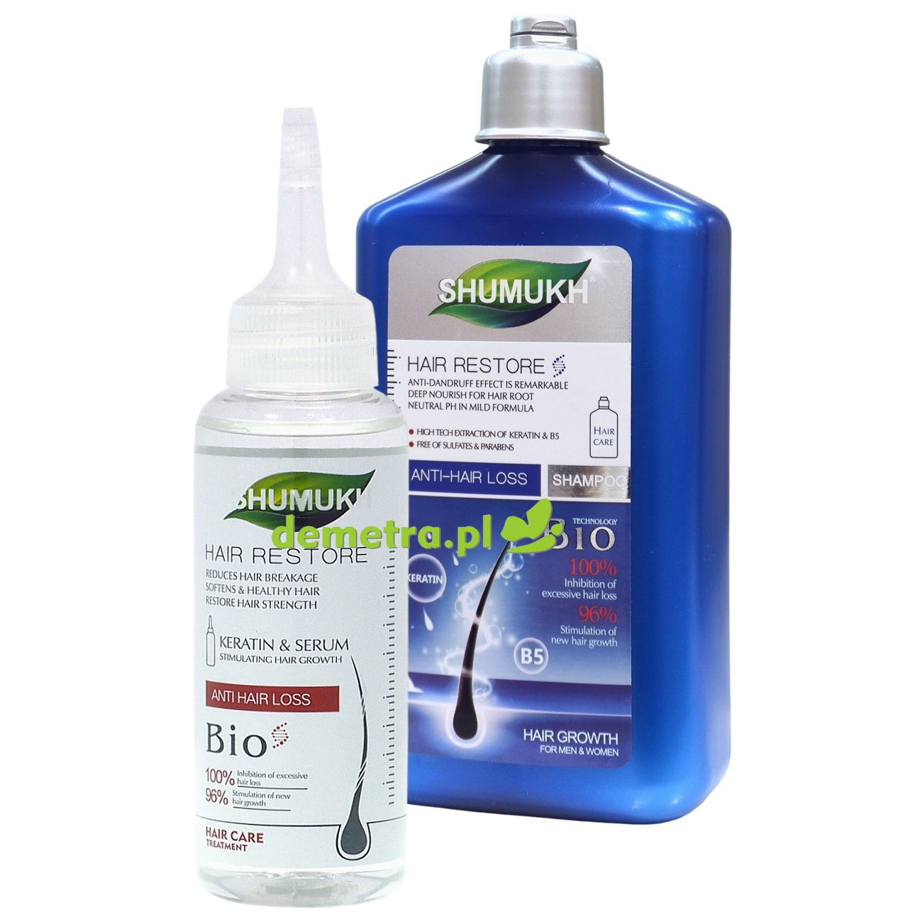 Szampon przeciw wypadaniu włosów 400 g + serum 100 ml Shumukh
