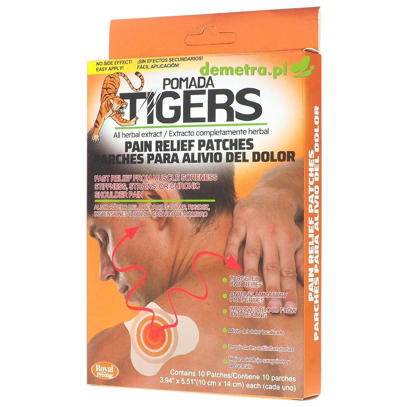 Plastry przeciwbólowe 10 szt. Pomada Tigers ramiona
