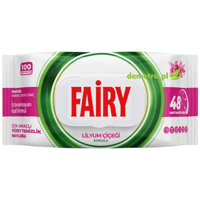 Chusteczki nawilżane do sprzątania 100 szt. Fairy lilia