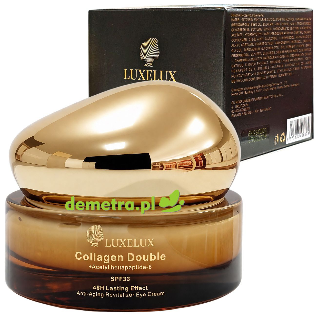 Krem rewitalizujący pod oczy 30 g Luxelux kolagen, peptydy