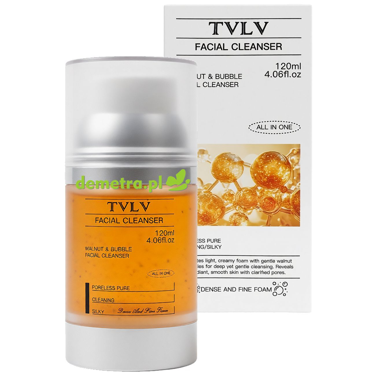 Pianka do oczyszczania twarzy 120 ml TVLV z proszkiem orzechów pekan