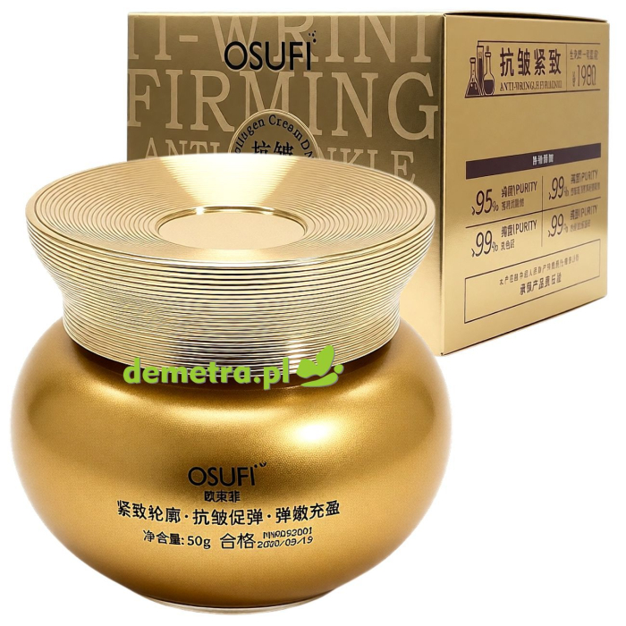 Przeciwzmarszczkowy, ujędrniający krem do twarzy z niacynamidem i kolagenem 50 g Osufi