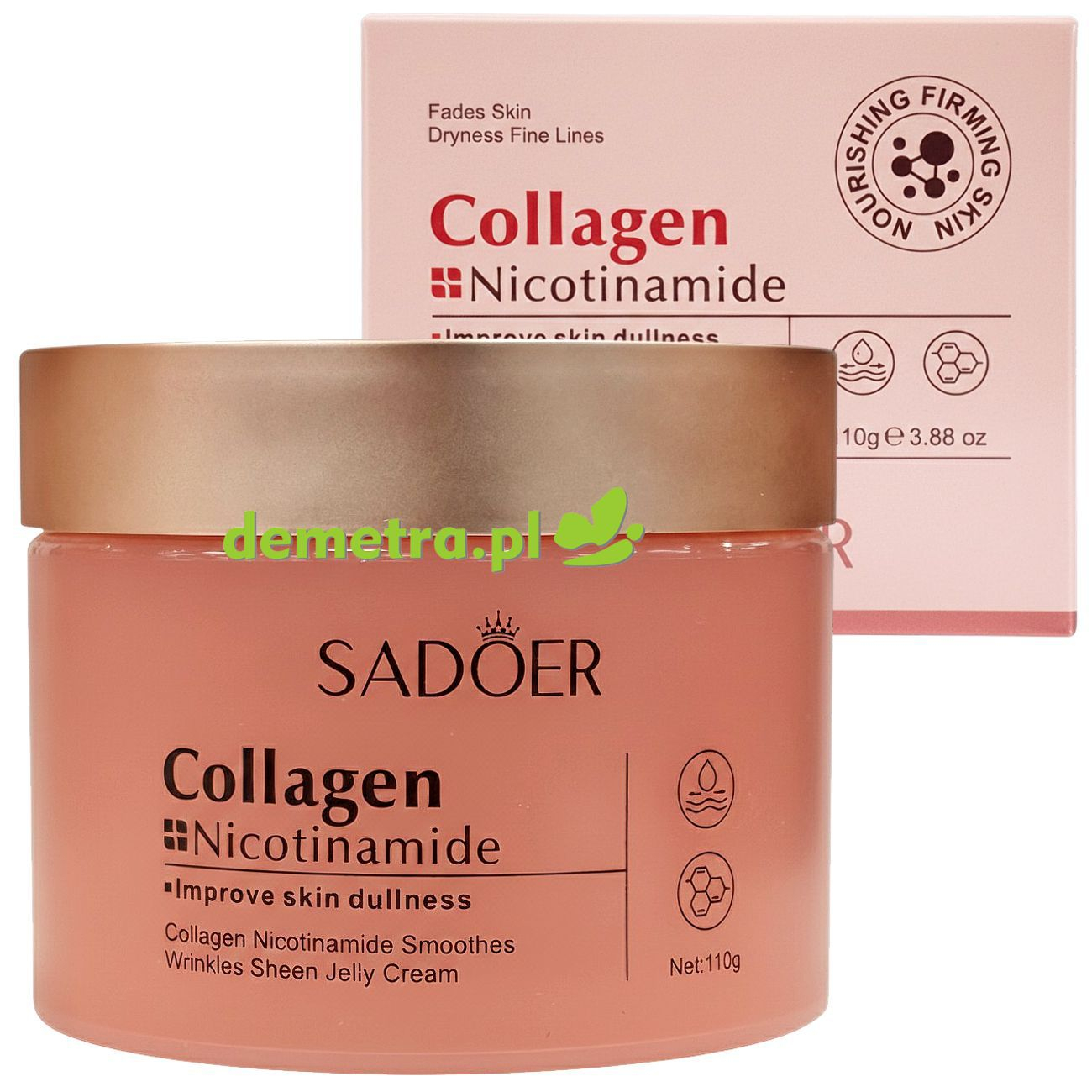 Żelowy krem przeciwzmarszczkowy ​​z kolagenem i niacynamidem 110 g Sadoer