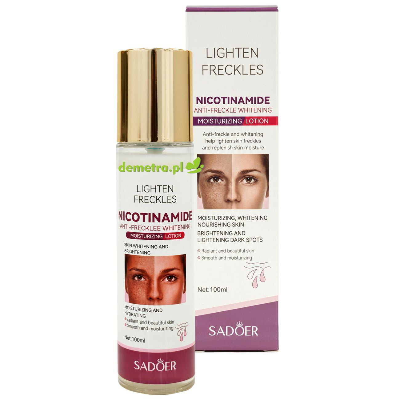 Mleczko nawilżajace do twarzy z niacynamidem 100 ml Sadoer