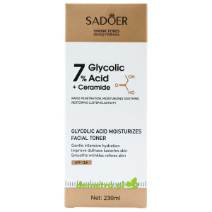 Nawilżający tonik do twarzy z kwasem glikolowym 230 ml Sadoer
