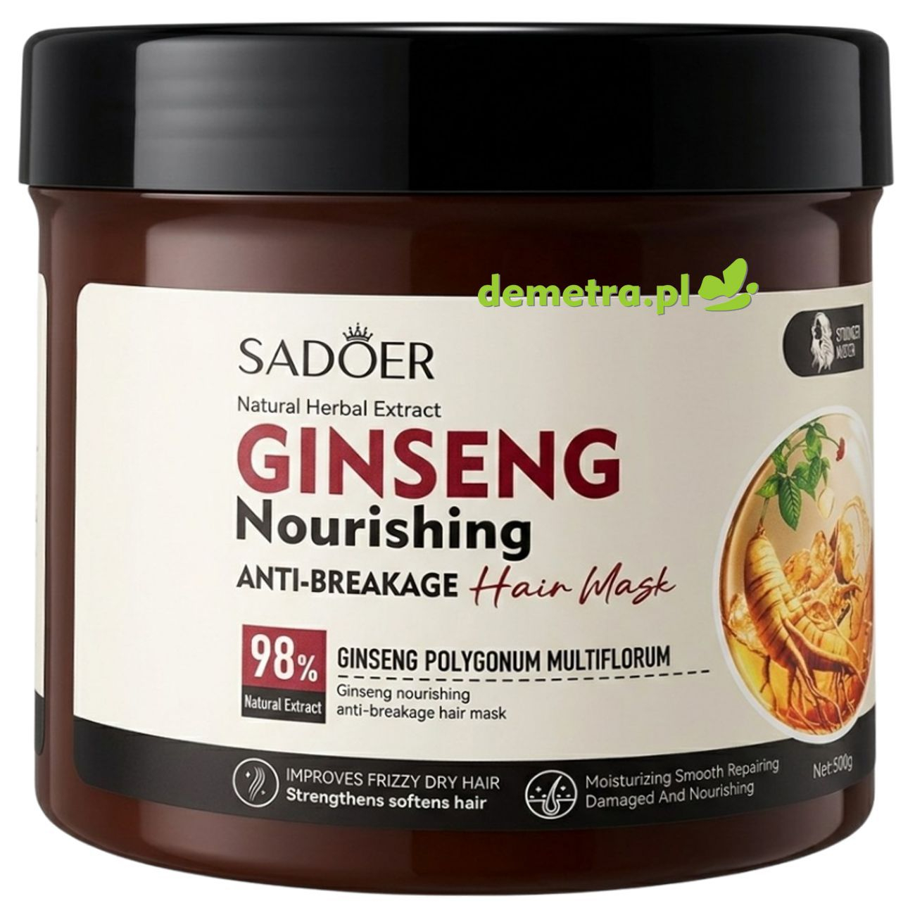Maska przeciw łamaniu się włosów 500 g Sadoer żeńszeń