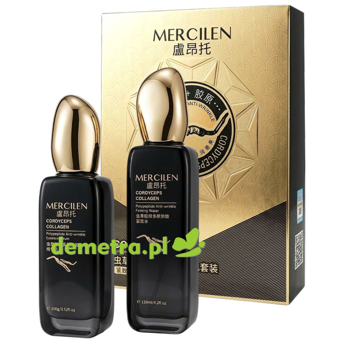 Zestaw Serum i Esencja 100 g i 120 ml Mercilen z kolagenem, kordycepsem i peptydami
